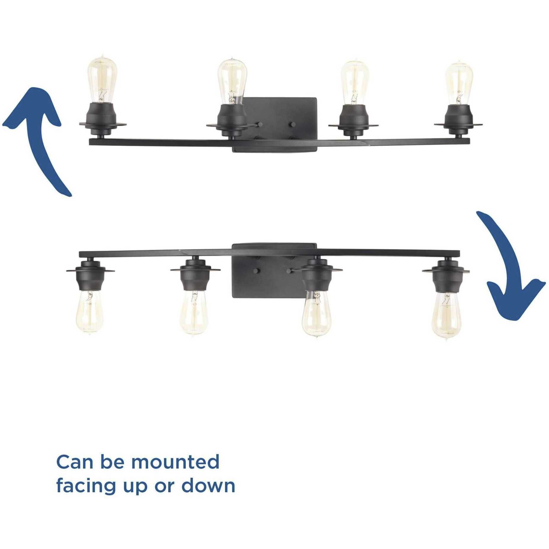 Debut 4 Light 30 inch Graphite Bath Vanity Wall Light, Design Series