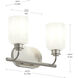 Reines 2 Light 14.75 inch Brushed Nickel Bath Vanity Wall Light