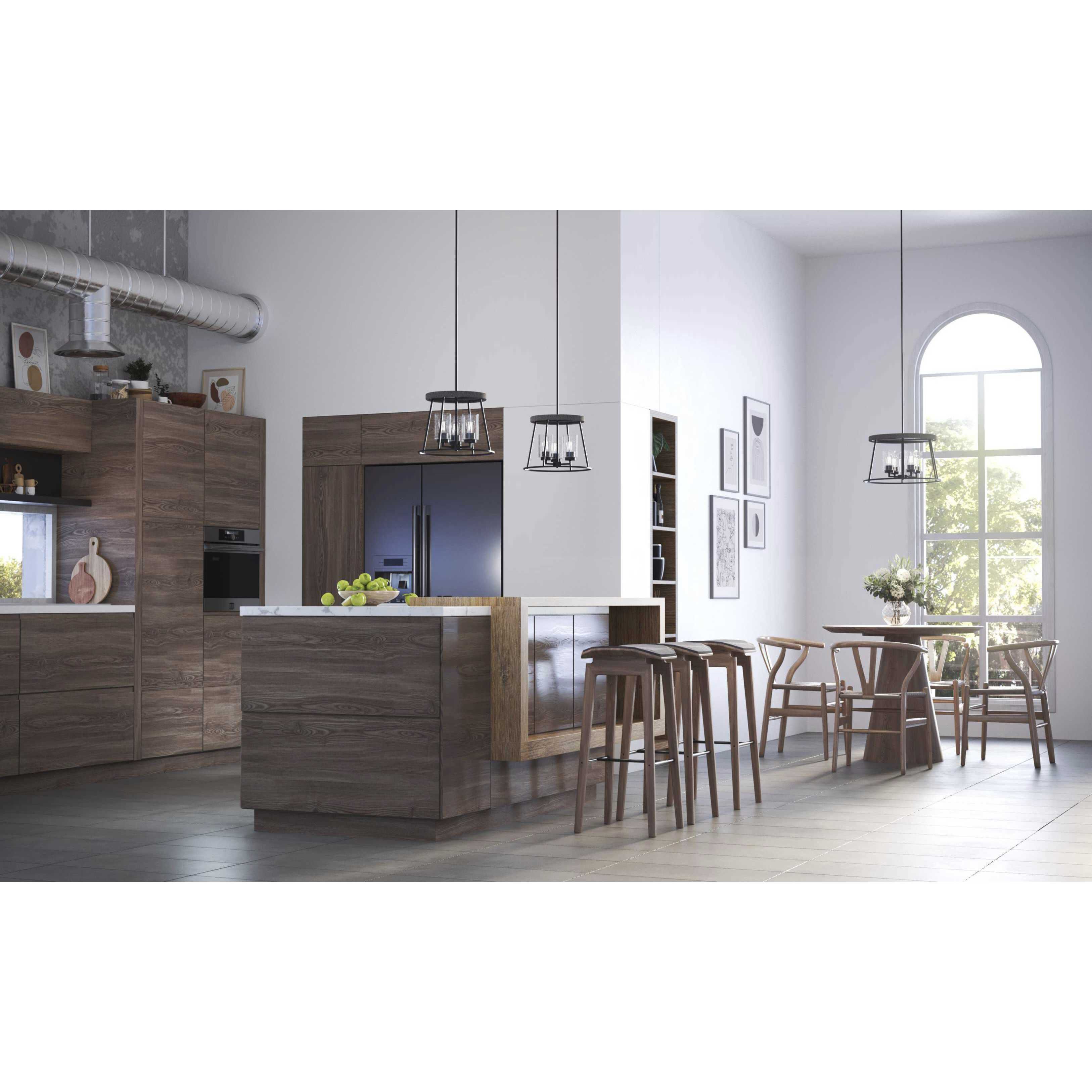 Laramie 4 Light 24 inch Matte Black Chandelier Ceiling Light, Design Series