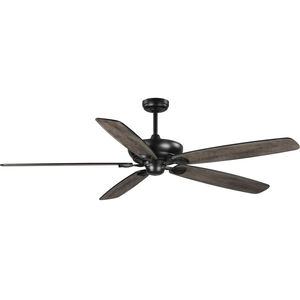 Kennedale 72 inch Matte Black with Rustic Charcoal/Matte Black Blades Ceiling Fan