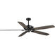 Kennedale 72 inch Matte Black with Rustic Charcoal/Matte Black Blades Ceiling Fan