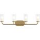 Mack 4 Light 31.5 inch Brushed Gold Vanity Light Wall Light