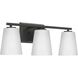 Vertex 3 Light 20.87 inch Matte Black Bath Light Wall Light