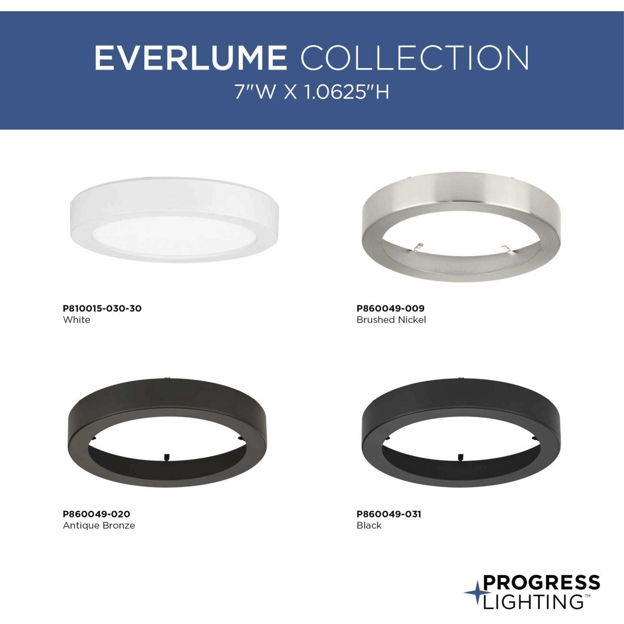 Everlume LED 7 inch White Edgelit Flush Mount Ceiling Light, Progress LED