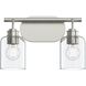 Reines 2 Light 14.75 inch Brushed Nickel Bath Vanity Wall Light