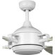 Rudder 56 inch Satin White with Distressed White Blades Ceiling Fan in Matte White, Progress LED