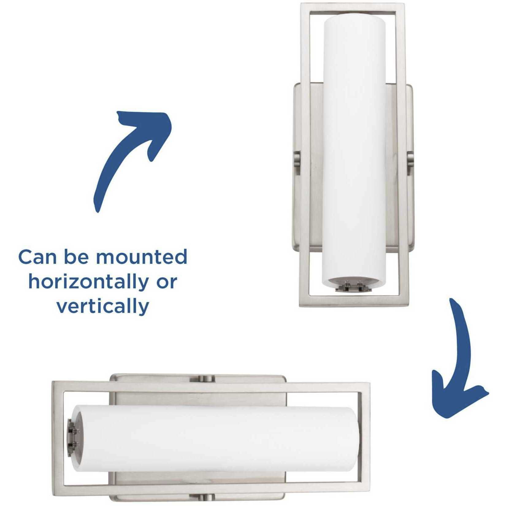 Frame LED 12 inch Brushed Nickel Bath Vanity Wall Light, Progress LED