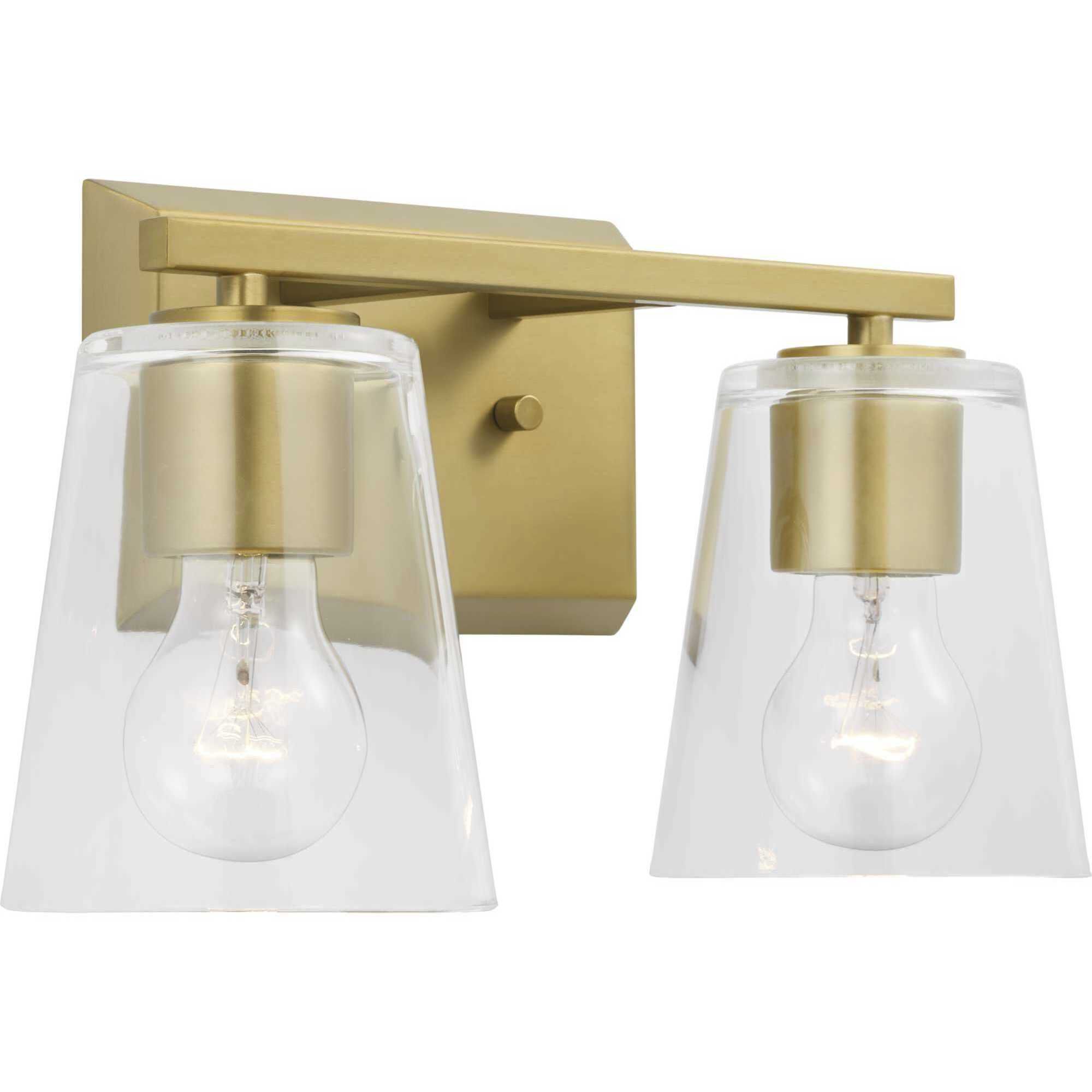 Vertex 2 Light 12.87 inch Brushed Gold Bath Light Wall Light