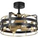 Sewell 24 inch Matte Black with Brushed Brass Blades Ceiling Fan