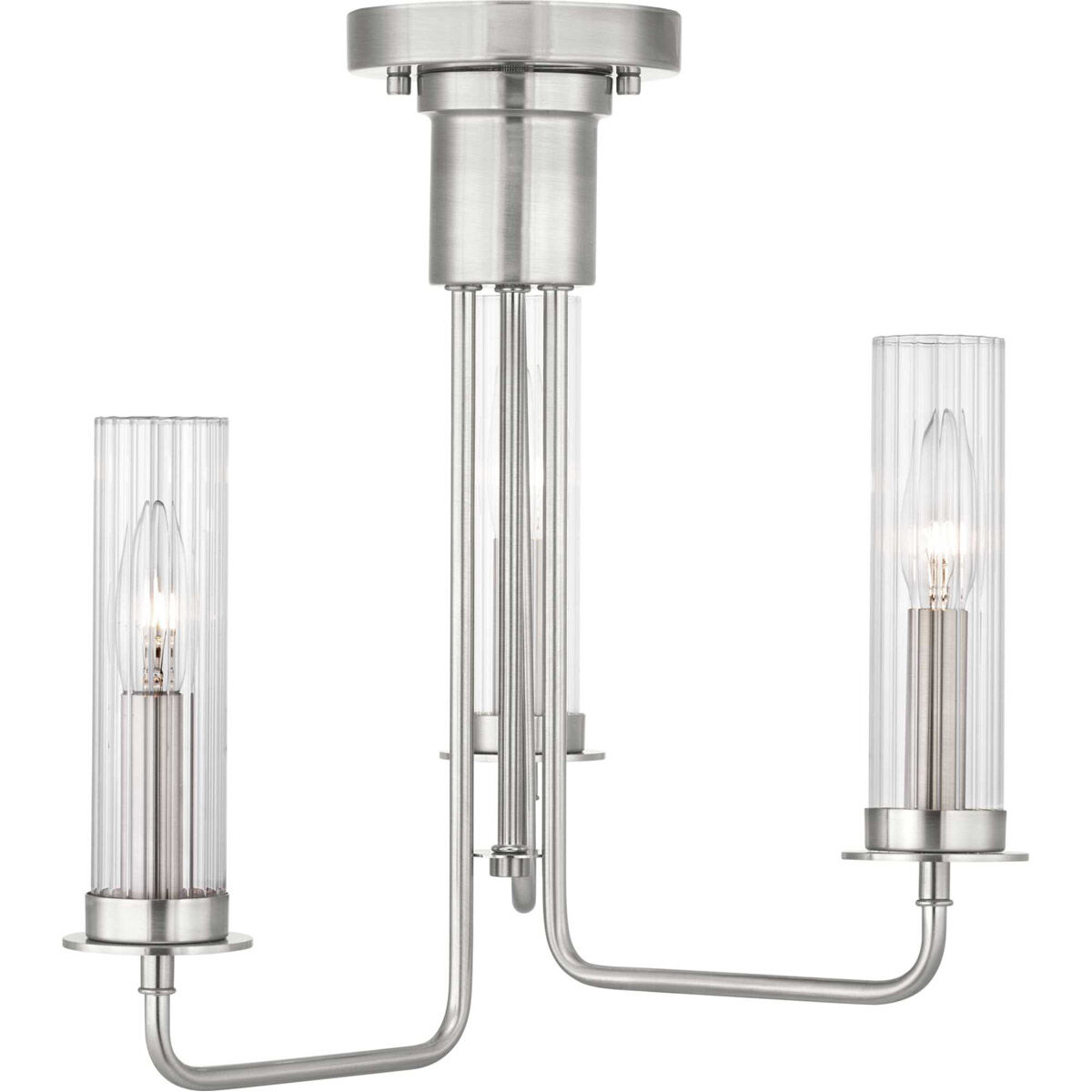 Rainey 3 Light 18 inch Brushed Nickel Semi-Flush Mount Convertible Ceiling Light