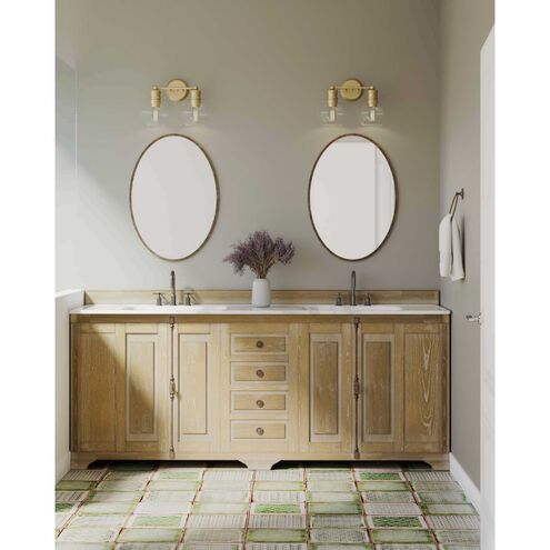 Hansford 2 Light 16 inch Vintage Brass Bath Vanity Wall Light