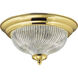 Clear Swirled Glass 2 Light 12 inch Polished Brass Close-to-Ceiling Ceiling Light