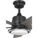 Tarsus 52 inch Matte Black with Matte Black/Rustic Charcoal Blades Ceiling Fan, Progress LED