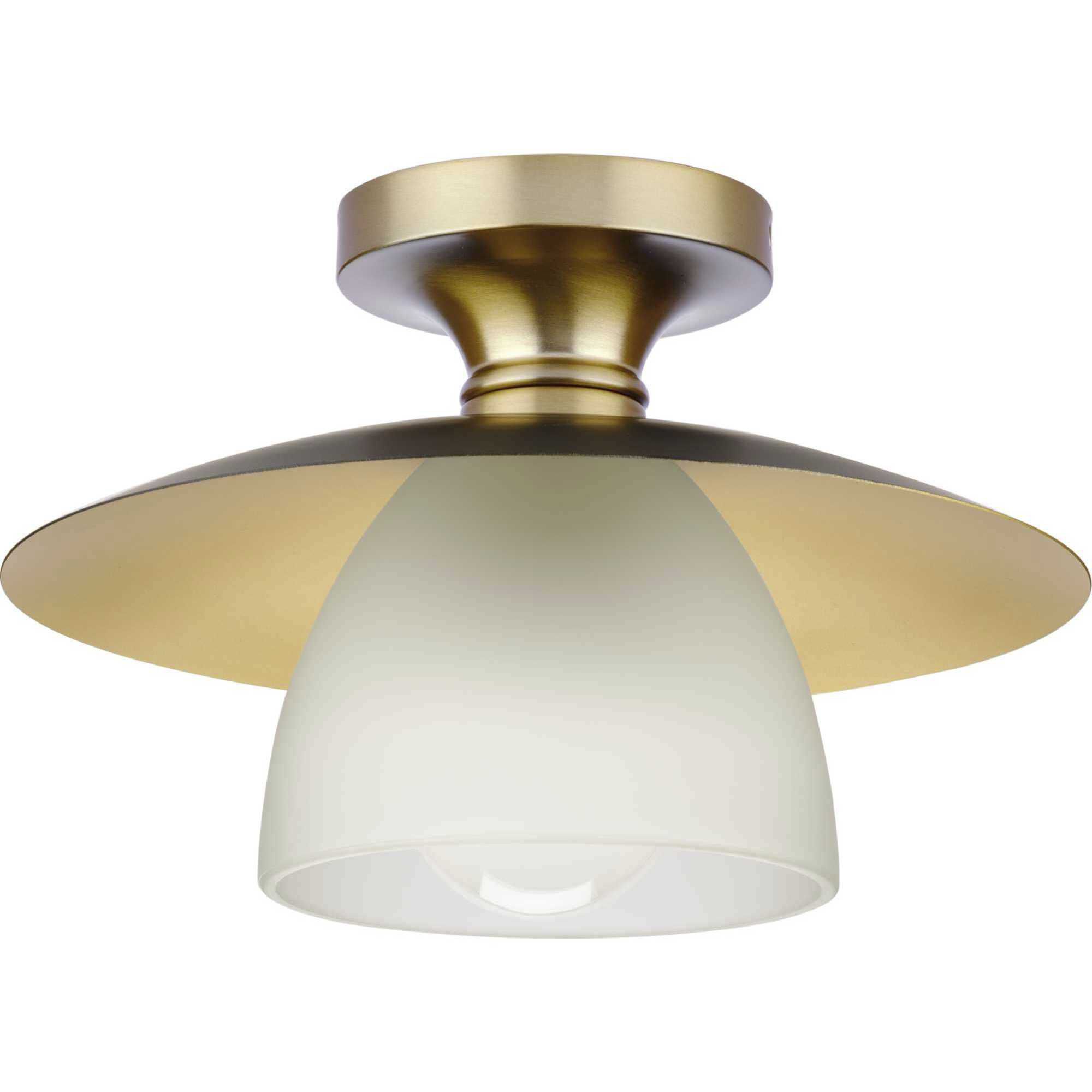 Trimble 1 Light 12 inch Brushed Bronze Semi-Flush Mount Ceiling Light, Design Series