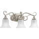 Kensington 3 Light 24 inch Brushed Nickel Bath Vanity Wall Light in Swirl Etched Glass