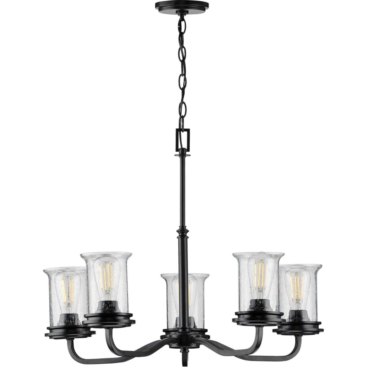 Winslett 5 Light 27.13 inch Matte Black Chandelier Ceiling Light