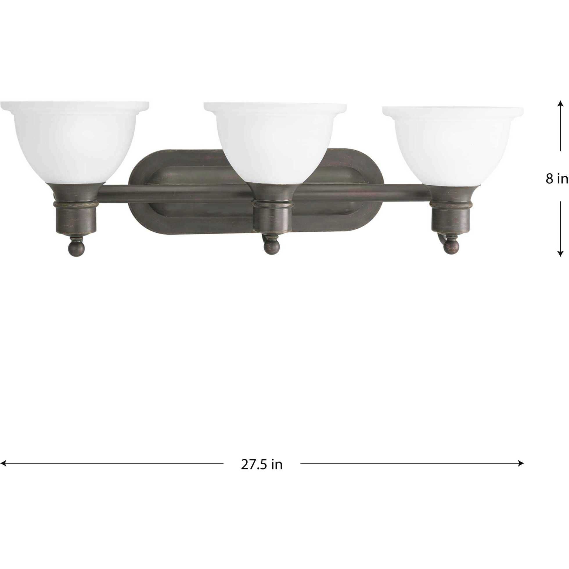 Madison 3 Light 27.5 inch Antique Bronze Bath Vanity Wall Light