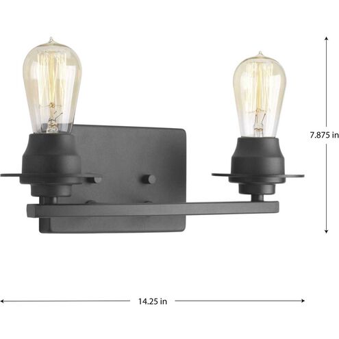 Debut 2 Light 14 inch Graphite Bath Vanity Wall Light, Design Series
