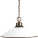 Glass Pendants 1 Light 17 inch Antique Bronze Pendant Ceiling Light in Etched Opal