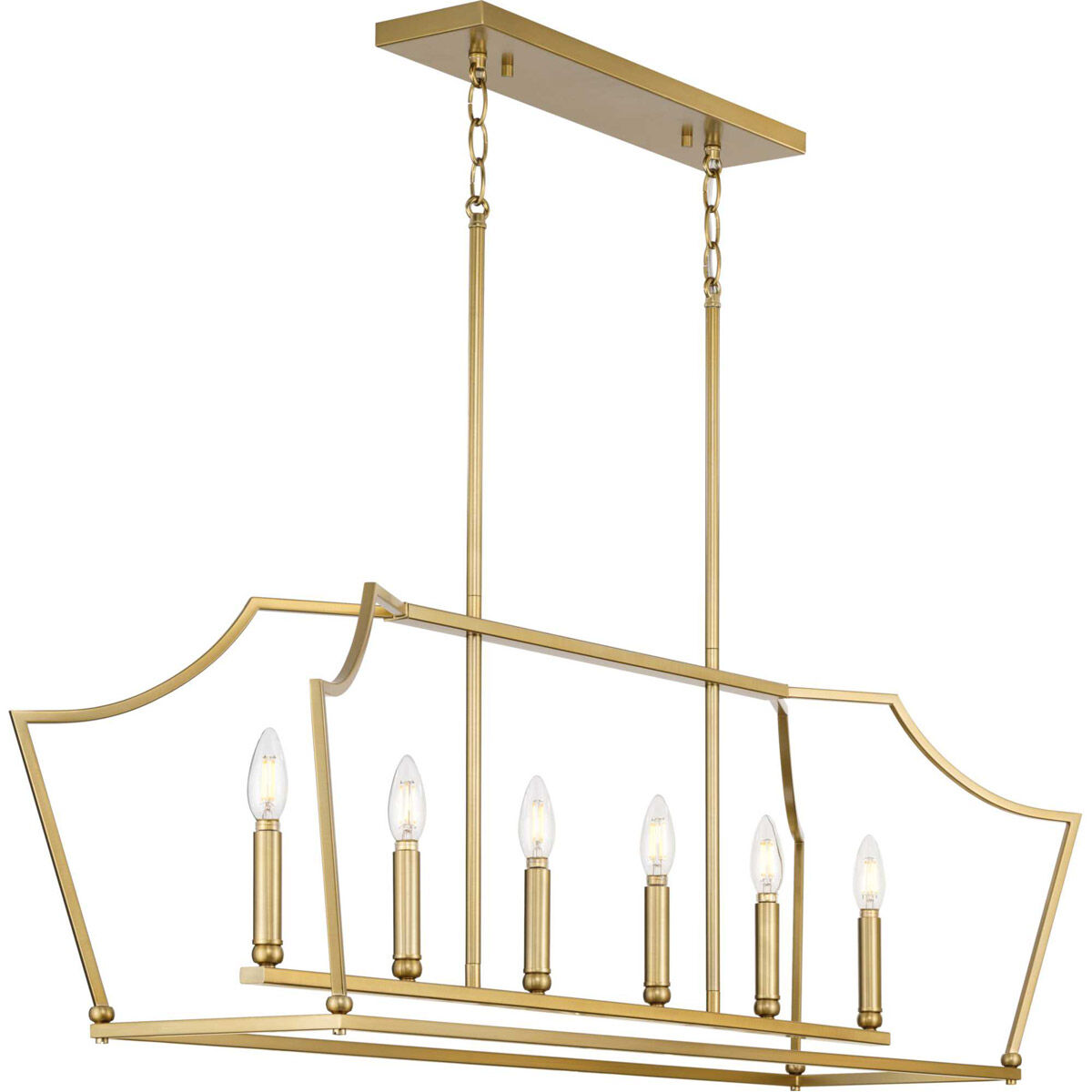 Parkhurst 6 Light 42 inch Brushed Bronze Linear Chandelier Ceiling Light