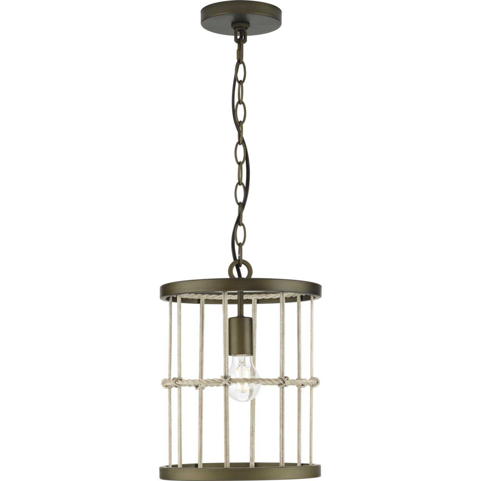 Lattimore 1 Light 10 inch Aged Brass Mini-pendant Ceiling Light, Design Series