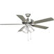 AirPro Builder 52 inch Brushed Nickel with Silver/Grey Weathered Wood Blades Ceiling Fan