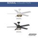 Schaal 52 inch Matte Black with Matte Black/Rustic Charcoal Blades Ceiling Fan, Progress LED