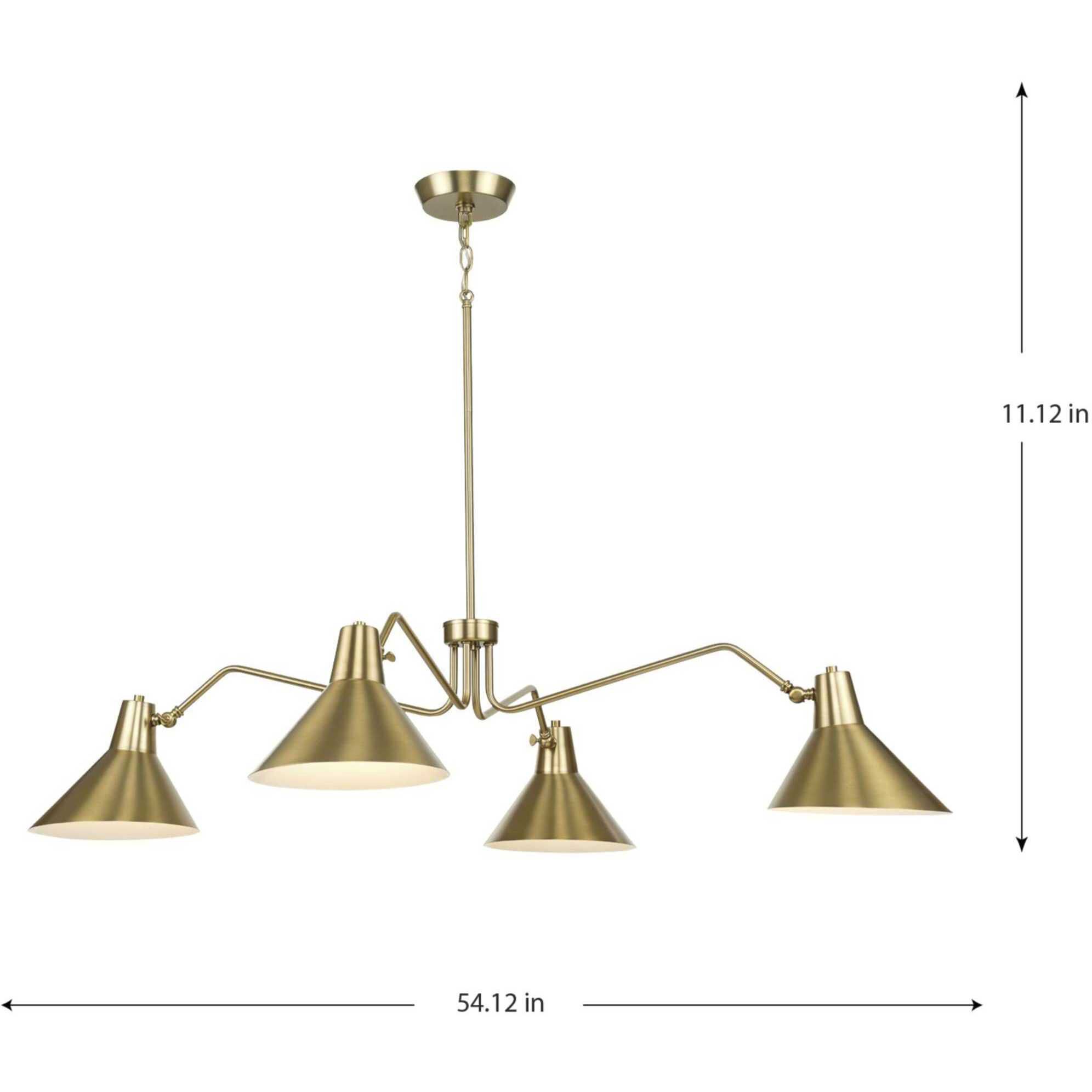 Trimble 4 Light 54.12 inch Brushed Bronze Chandelier Ceiling Light, Design Series