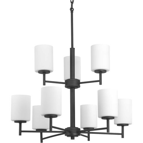 Replay 9 Light 26 inch Textured Black Chandelier Ceiling Light