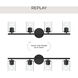 Replay 4 Light 30.75 inch Black Bath & Vanity Light Wall Light