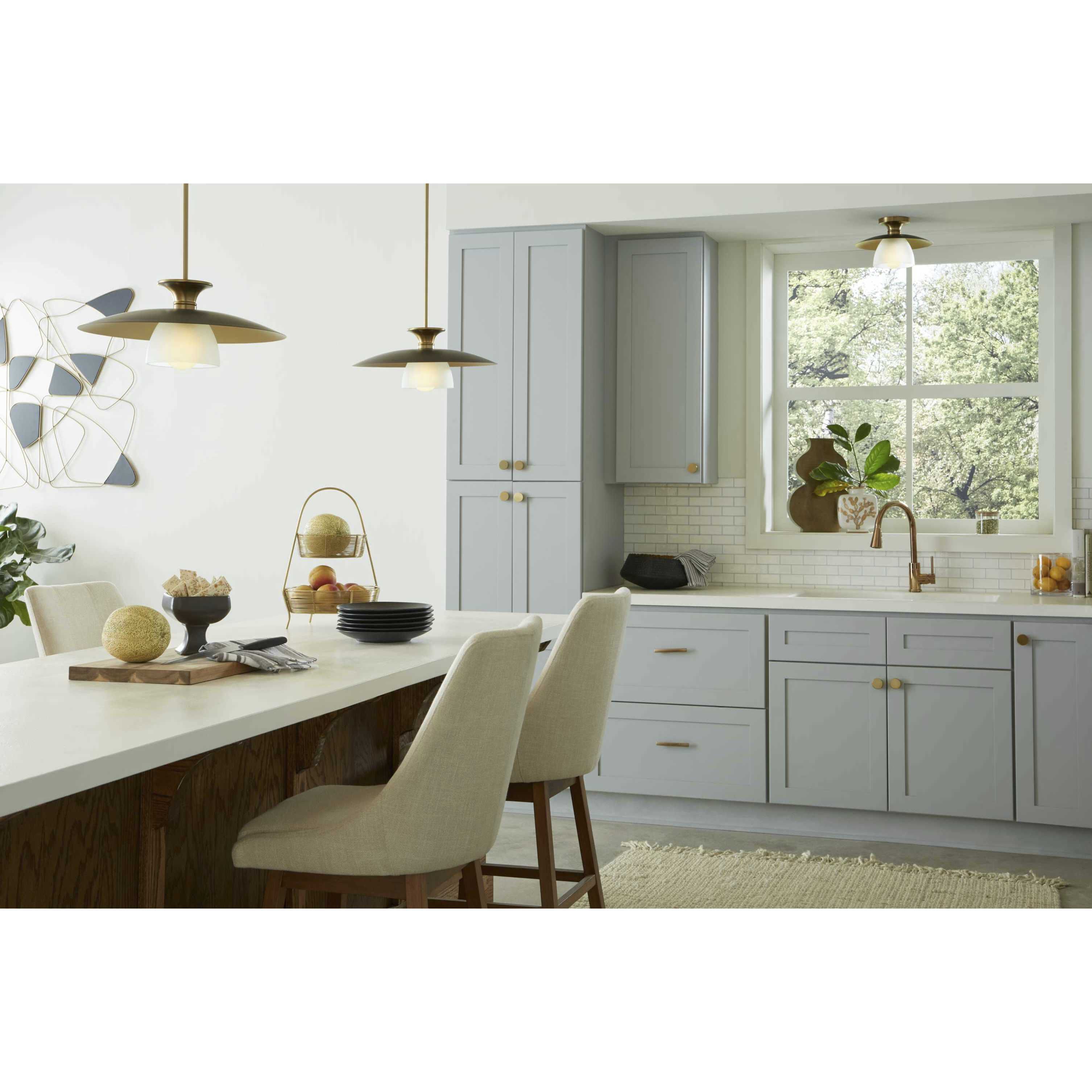 Trimble 1 Light 12 inch Brushed Bronze Semi-Flush Mount Ceiling Light, Design Series