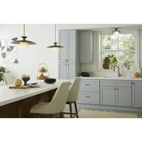 Trimble 1 Light 12 inch Brushed Bronze Semi-Flush Mount Ceiling Light, Design Series