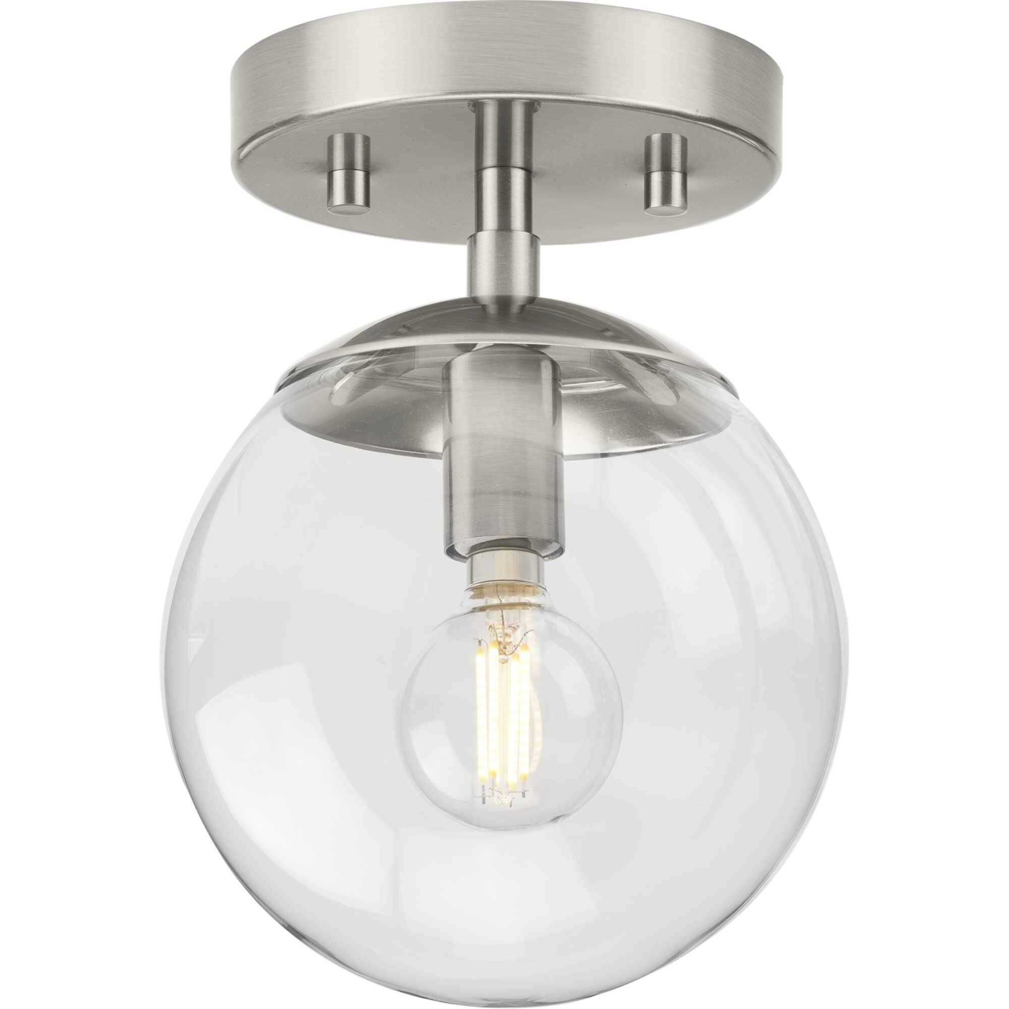 Atwell 1 Light 5.87 inch Brushed Nickel Semi-flush Ceiling Light