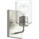 Merry 1 Light 5.75 inch Brushed Nickel Bath Vanity Wall Light
