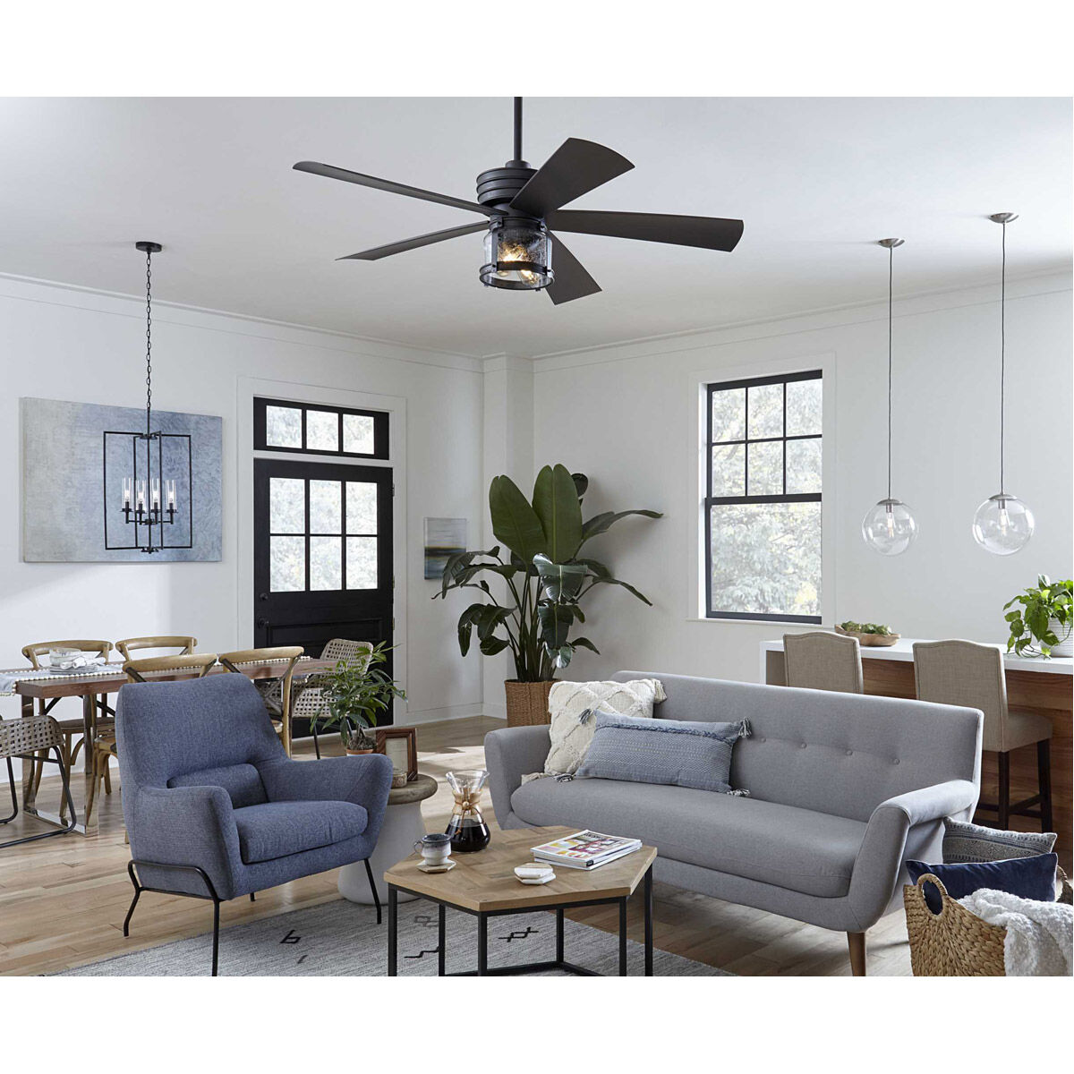 Kellwyn 4 Light 18 inch Matte Black Foyer Pendant Ceiling Light