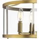 Gilliam 3 Light 13 inch Vintage Brass Semi-Flush Mount Ceiling Light