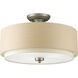 Ashbury 3 Light 16 inch Silver Ridge Semi-Flush Mount Ceiling Light
