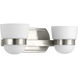 Index 2 Light 15 inch Brushed Nickel Bath Vanity Wall Light