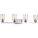 Debut 4 Light 30 inch Brushed Nickel Bath Vanity Wall Light, Design Series