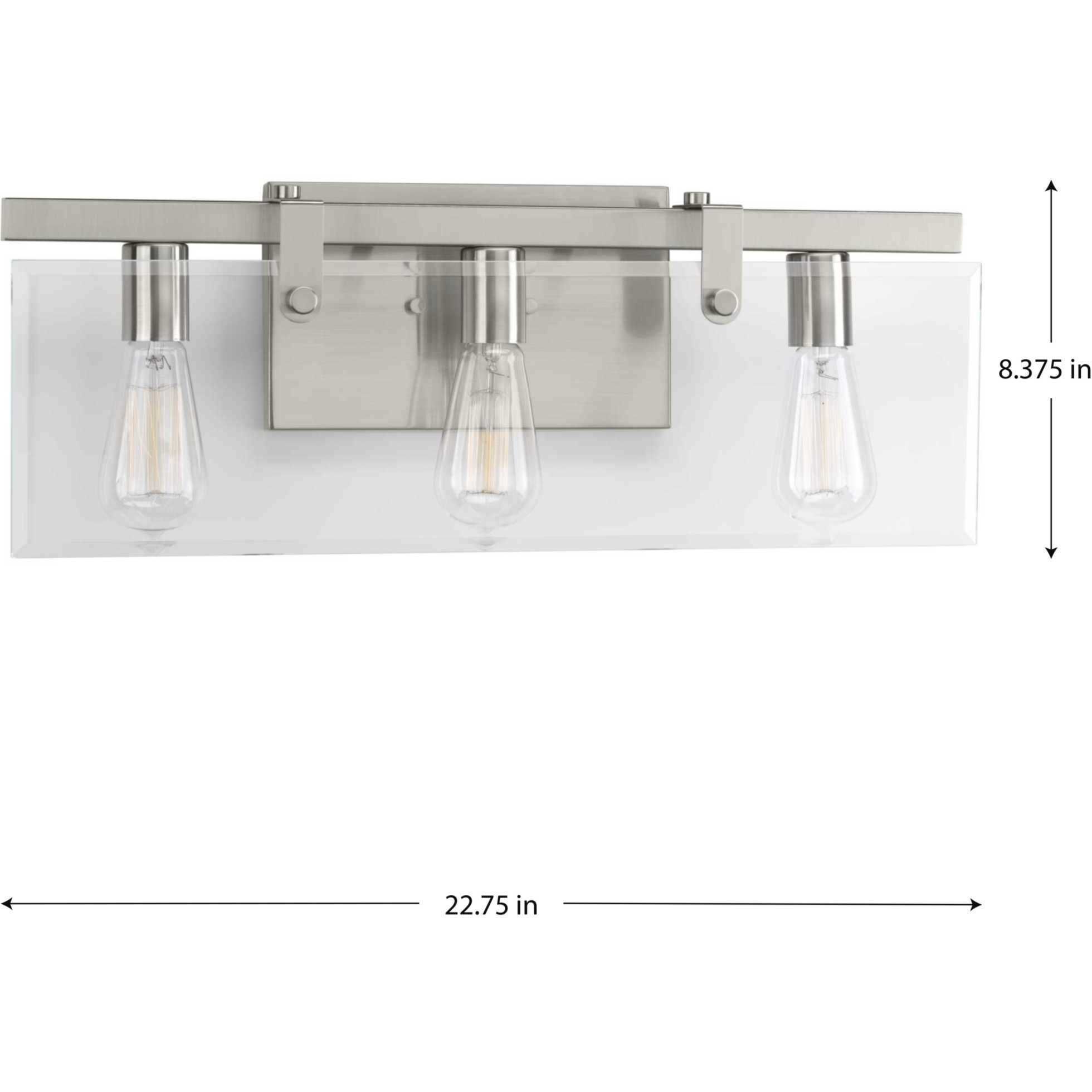 Glayse 3 Light 23 inch Brushed Nickel Bath Vanity Wall Light, Design Series