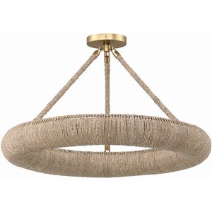 Oakley 1 Light 24 inch Soft Gold Semi Flush Ceiling Light