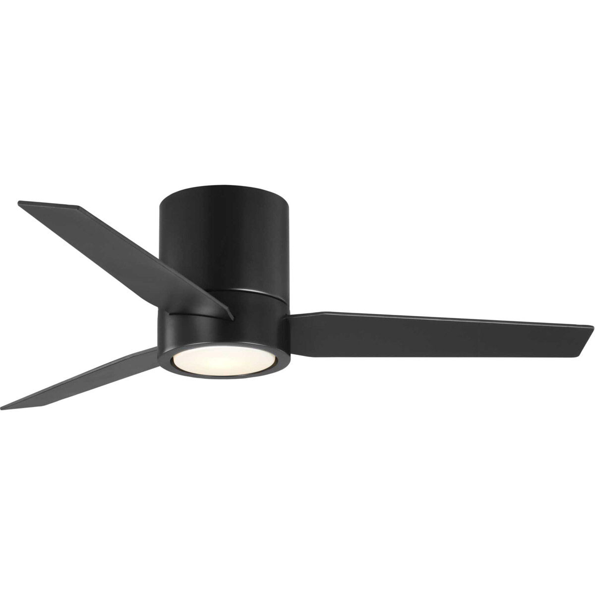 Braden 44 inch Black with Black/Distressed Ebony Blades Hugger Ceiling Fan, Progress LED