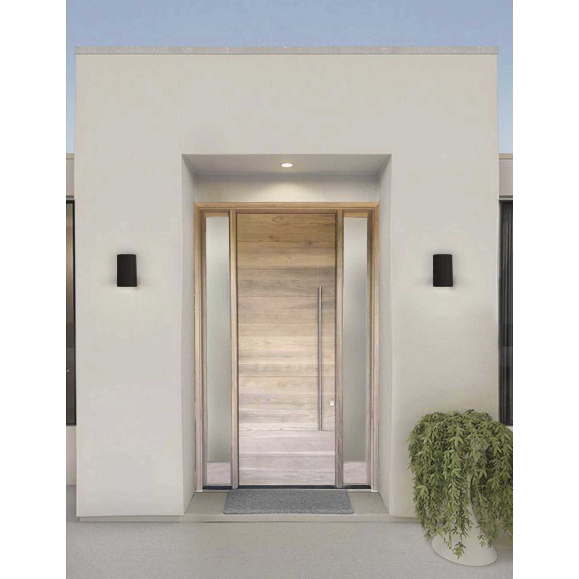 Cylinder Outdoor Wall Cylinder in Antique Bronze, Standard Lamping