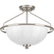 Lucky 3 Light 16.25 inch Brushed Nickel Semi-Flush Convertible Ceiling Light