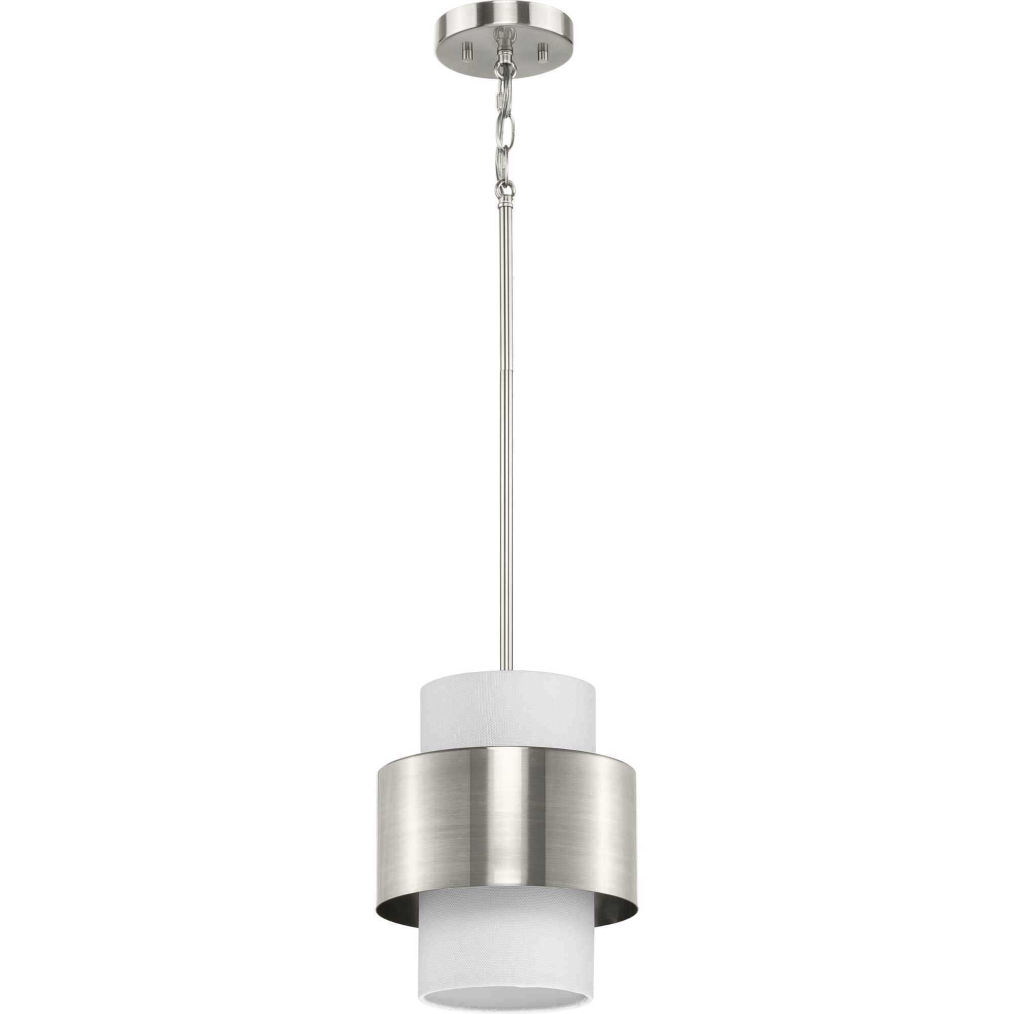 Silva 1 Light 9.5 inch Brushed Nickel Pendant Ceiling Light, Design Series