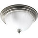 Melon Glass 2 Light 13 inch Brushed Nickel Close-to-Ceiling Ceiling Light in Bulbs Included, Fluorescent