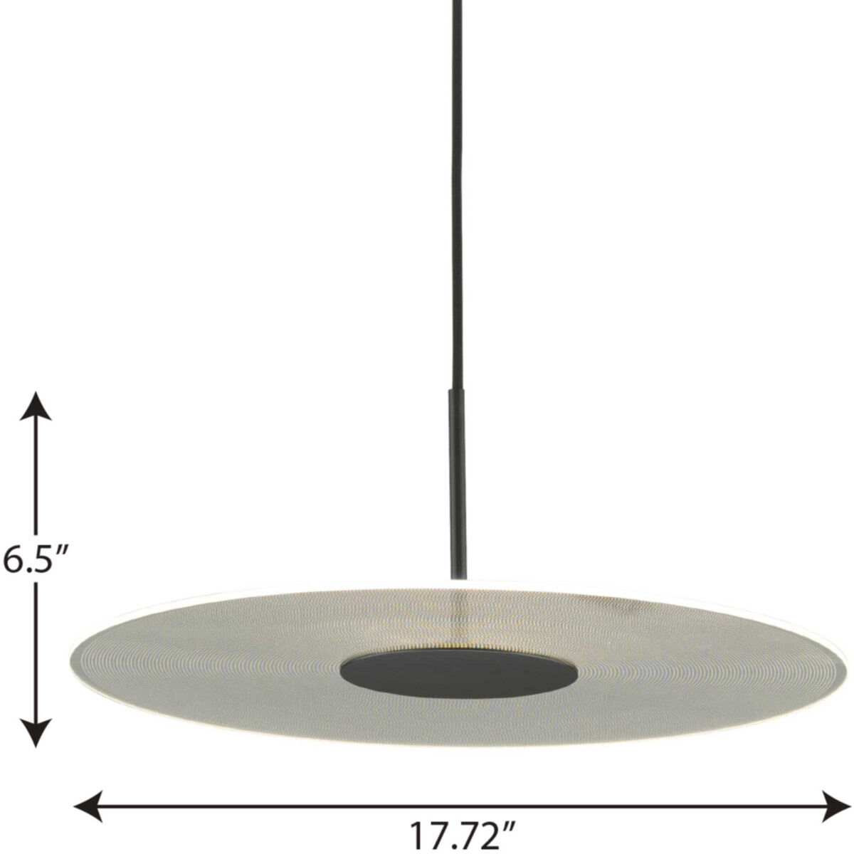 Spoke LED LED 17.72 inch Matte Black Pendant Ceiling Light, Progress LED