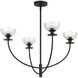 Alora Mood Sylvia 4 Light 26.5 inch Matte Black/Clear Glass Chandelier Ceiling Light