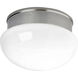 Fitter 1 Light 8 inch Brushed Steel Close-to-Ceiling Ceiling Light in Bulbs Not Included, White Glass