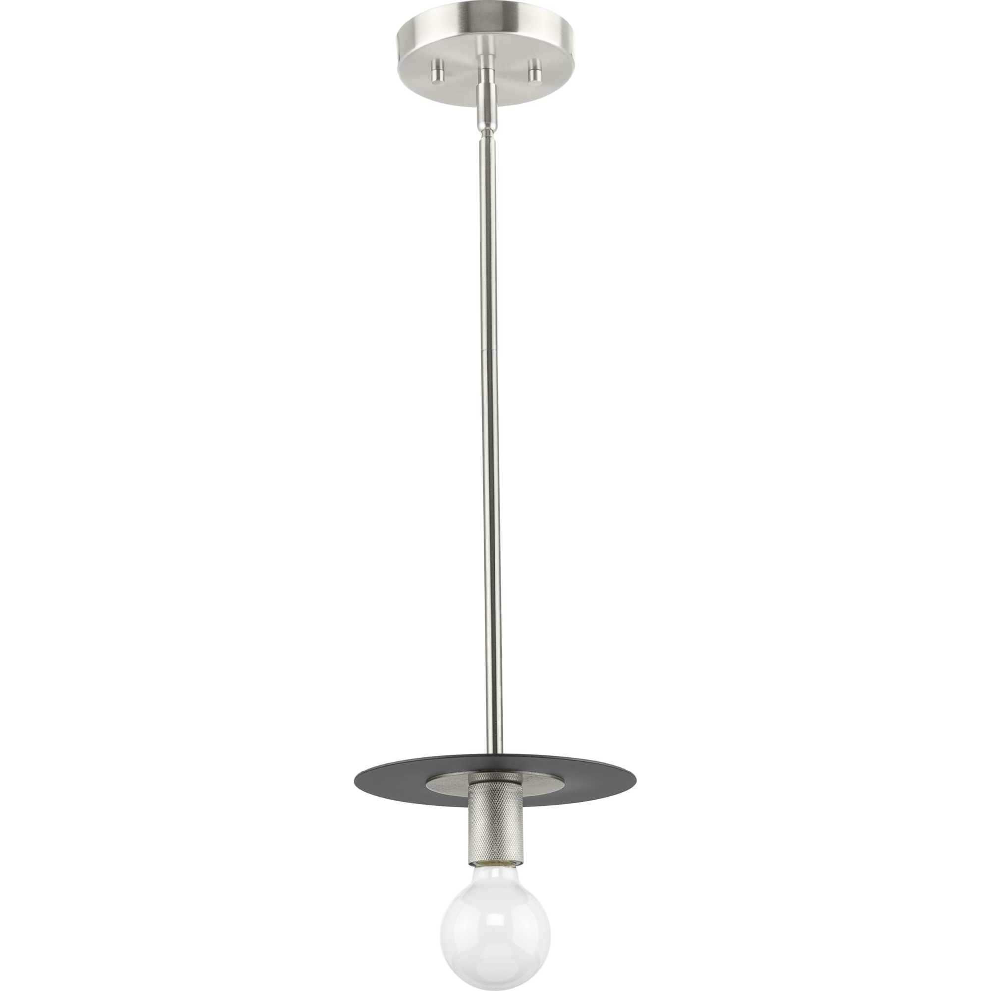 Trimble 1 Light 8 inch Brushed Nickel Mini Pendant Ceiling Light, Design Series